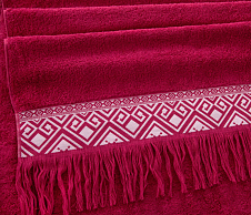 Постельное белье Полотенце махровое Индиана вишневый (70х140) фото