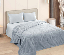 Постельное белье Махровое покрывало на кровать Жаккард голубой, 200х220 фото