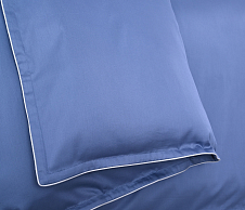 Постельное белье Пододеяльник Евро стандарт, Джинсовый, мако-сатин 300ТС, 210x230 для одеяла 200х220 фото