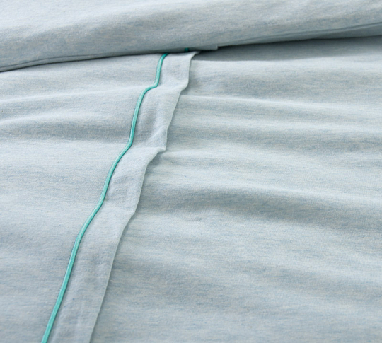 Комплект постельного белья с простыней на резинке «Васильковый», меланж (1.5-спальный) фото