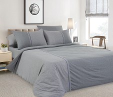 Комплект постельного белья с простыней на резинке 160х200 Эрл грей, меланж, 2-спальный фото