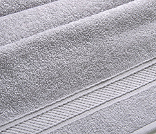 Постельное белье Махровое полотенце для рук и лица 50х90, с бордюром Платиновый  фото