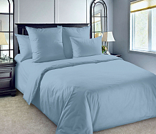 Однотонное постельное белье «Голубое озеро», перкаль (Евро стандарт) фото