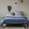 Однотонное постельное белье с простыней на резинке 90х200 Северное море, трикотаж, 1.5-спальное, наволочки 70х70 фото
