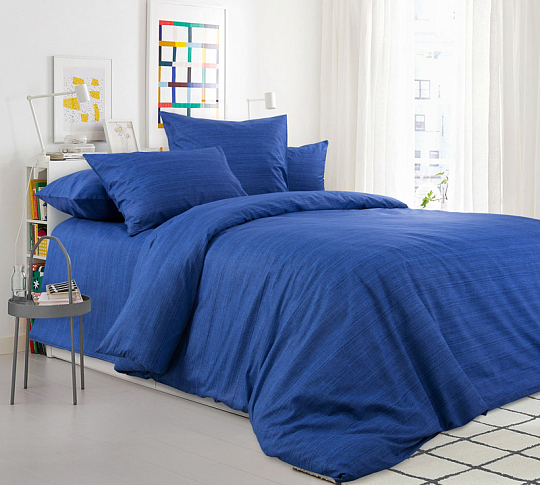 Постельное белье Синий агат, 2-спальное с евро простыней фото