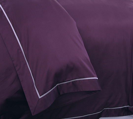 Однотонное постельное белье Элегия, мако-сатин 300ТС, Евро стандарт фото