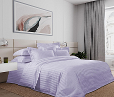Комплект постельного белья Панна-котта, Страйп-сатин, 2-спальное с евро простыней фото
