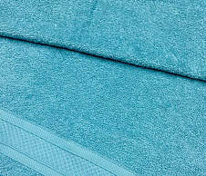 Постельное белье Полотенце махровое с бордюром Бирюза (40х70) фото