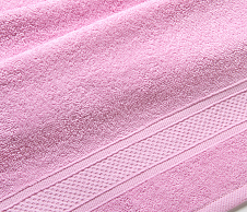 Постельное белье Полотенце махровое с бордюром Светло-розовый (50х90) фото
