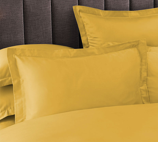Однотонное постельное белье Желтый сапфир, сатин, 1.5-спальное фото