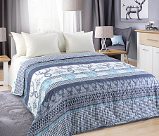 Постельное белье Стеганое покрывало на кровать Лапландия 3, перкаль, 180х210 фото
