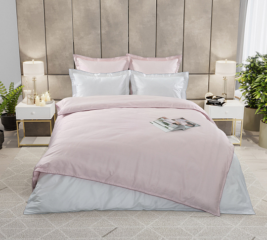 Постельное белье Пододеяльник Евро стандарт, Розовый, мако-сатин 300ТС, 210x230 для одеяла 200х220 фото