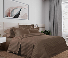 Комплект постельного белья Брауни, страйп-сатин, Евро стандарт, 4 наволочки 70х70 и 50х70 фото
