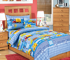 Детское постельное белье в кроватку 120х60 Машинки 1, перкаль, Ясельный фото
