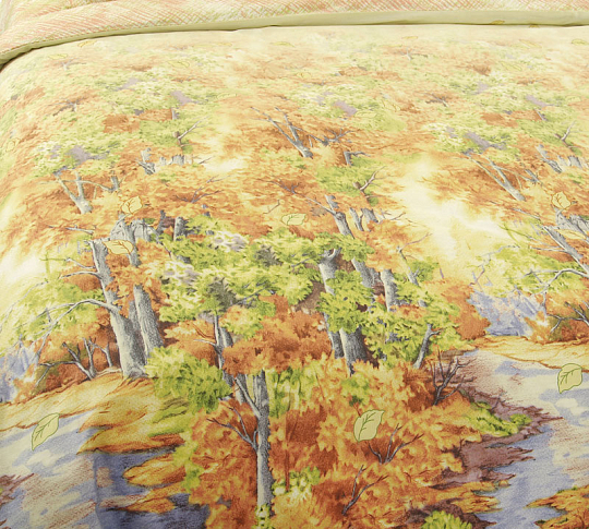 Постельное белье «Золотая осень 1», перкаль (1,5 спальное), Книжка ПВХ фото