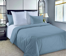 Однотонное постельное белье Голубая лагуна, перкаль, Евро стандарт фото