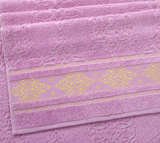 Постельное белье Махровое полотенце для рук и лица 50х90, Роскошь легкий розовый  фото