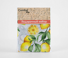 Постельное белье Лимонная корзинка набор вафельных полотенец  3 шт 47*60 фото