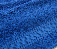 Постельное белье Махровое полотенце для рук и лица 50х90, с бордюром Синий  фото