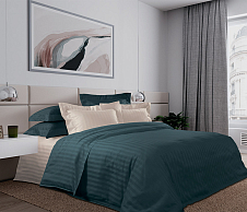 Комплект постельного белья Эклер, Страйп-сатин, 2-спальное с евро простыней фото