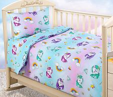 Детское постельное белье в кроватку 120х60, Млечный путь 1, поплин, Ясельный фото