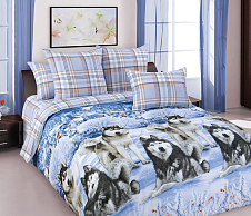 Постельное белье Стеганое покрывало на кровать «Хаски», перкаль (220х210) фото