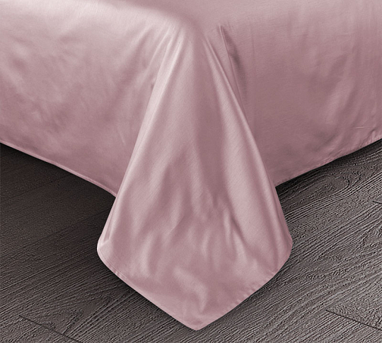 Однотонное постельное белье Розовый жемчуг, сатин, 1.5-спальное фото
