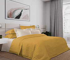 Комплект постельного белья «Лимонный пудинг», страйп-сатин, Евро стандарт фото