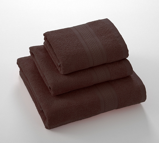 Постельное белье Махровое полотенце для рук и лица 40х70, Утро коричневый  фото