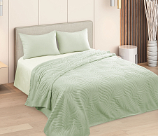 Постельное белье Махровое покрывало на кровать Жаккард зеленый, 200х220 фото