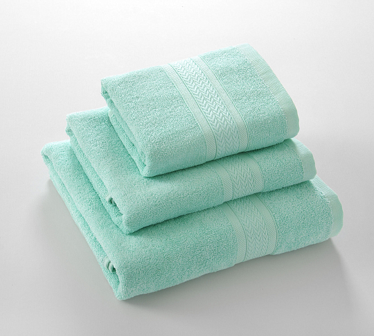 Постельное белье Махровое полотенце для рук и лица 50х90, Утро мятный  фото