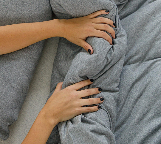 Комплект постельного белья без простыни Пуэр, Евро-макси, трикотаж, меланж фото