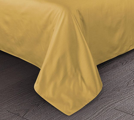 Однотонное постельное белье Солнечный берег, мако-сатин, 2-спальный с европростыней фото