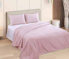 Постельное белье Махровое покрывало на кровать Жаккард розовый, 200х220 фото