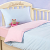 Детское однотонное постельное белье в кроватку 120х60 с простыней на резинке 60x120 Воздушное пирожное, кулирка, Ясельный фото